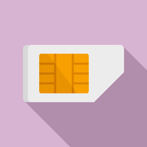 Icono de tarjeta sim de teléfono ilustración plana del icono de vector de tarjeta sim de teléfono para diseño web