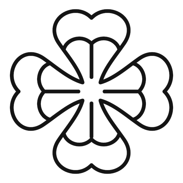 Icono de tarjeta de trébol vector de contorno suerte irlandesa día de Irlanda
