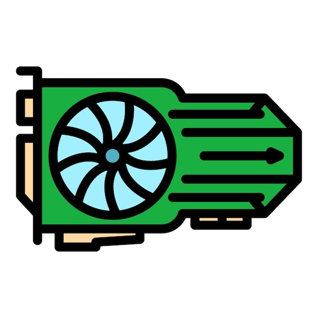 Icono de tarjeta de visualización Contorno de la tarjeta de visualizacion Icono vectorial de color plano aislado