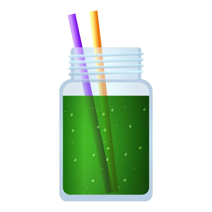 Vector icono de tarro de batido verde caricatura de icono de vector de tarro de batido verde para diseño web aislado sobre fondo blanco