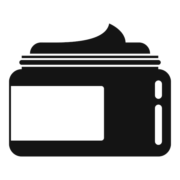 Icono de tarro de crema Ilustración simple del icono de vector de tarro de crema para diseño web aislado sobre fondo blanco