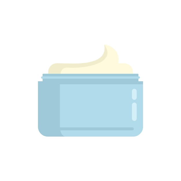 Icono de tarro de crema de uñas Ilustración plana del icono de vector de tarro de crema de uñas aislado sobre fondo blanco