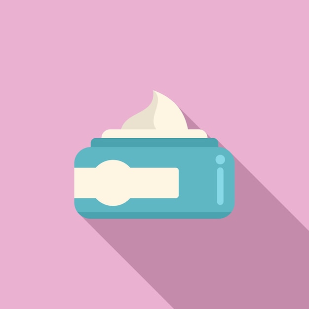 Icono de tarro de crema vector plano Cuidado cosmético Cuidado de belleza