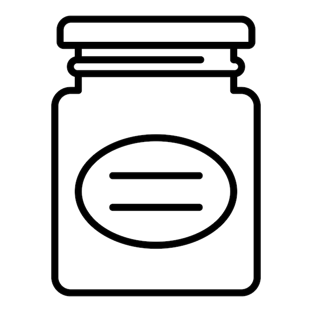 Icono de tarro de mermelada de alimentos Icono de vector de tarro de mermelada de alimentos para diseño web aislado sobre fondo blanco