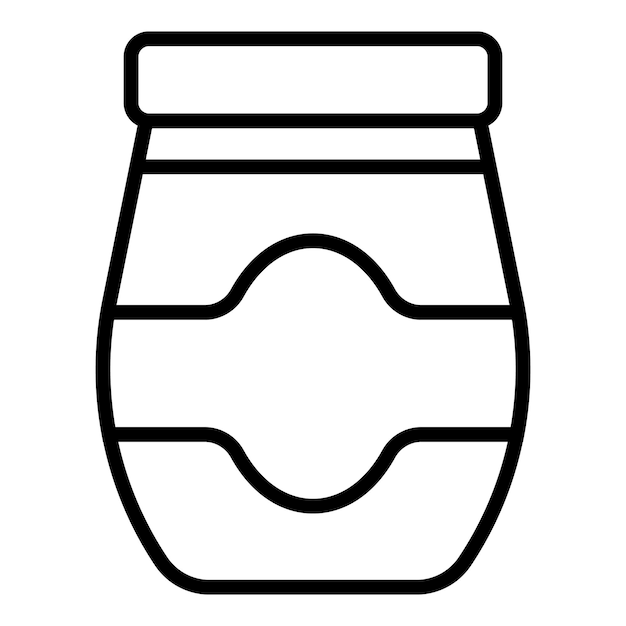 Icono de tarro de mermelada de bayas Contorno de icono de vector de tarro de mermelada de bayas para diseño web aislado sobre fondo blanco
