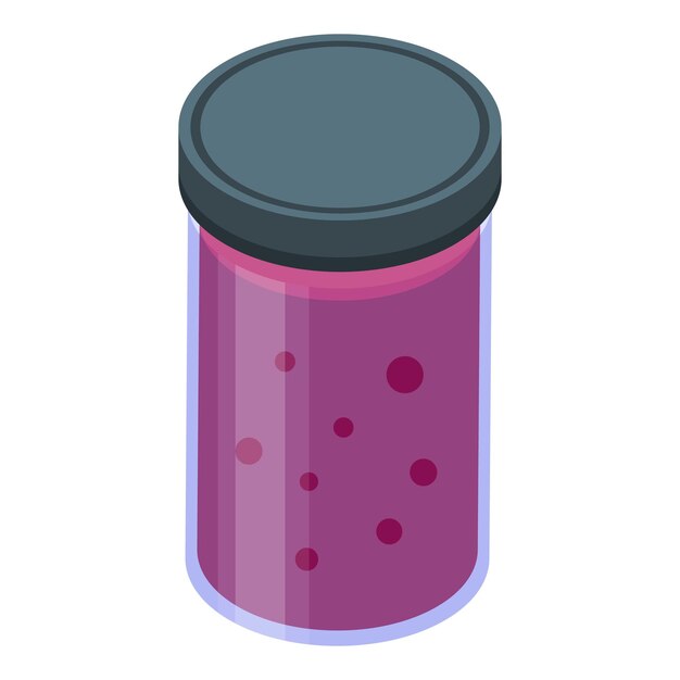 Icono de tarro de mermelada de bayas Isométrico de icono de vector de tarro de mermelada de bayas para diseño web aislado sobre fondo blanco