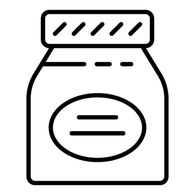 Icono de tarro de mermelada de gelatina Contorno icono de vector de tarro de mermelada de gelatina para diseño web aislado sobre fondo blanco