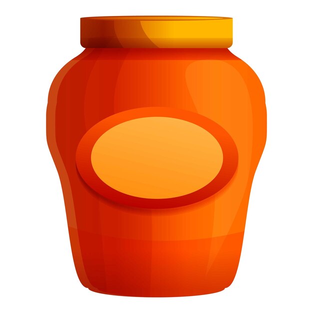 Icono de tarro de mermelada de postre Caricatura de icono de vector de tarro de mermelada de postre para diseño web aislado sobre fondo blanco