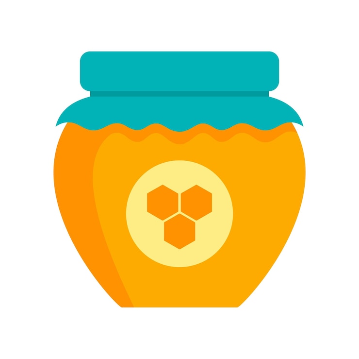 Vector icono de tarro de miel ilustración plana del icono de vector de tarro de miel para diseño web