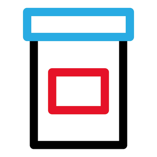 Icono de tarro de pastillas Icono de vector de tarro de pastillas de esquema para diseño web aislado sobre fondo blanco