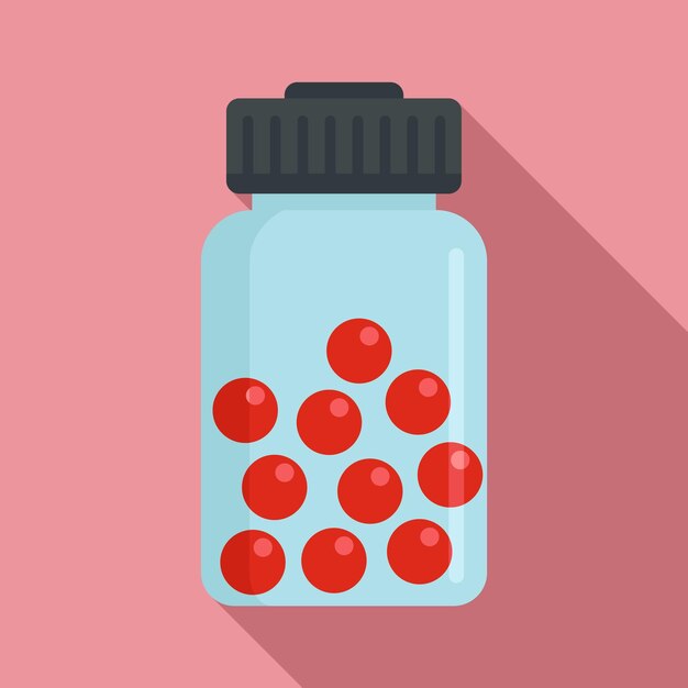 Icono de tarro de pastillas Ilustración plana del icono de vector de tarro de pastillas para diseño web
