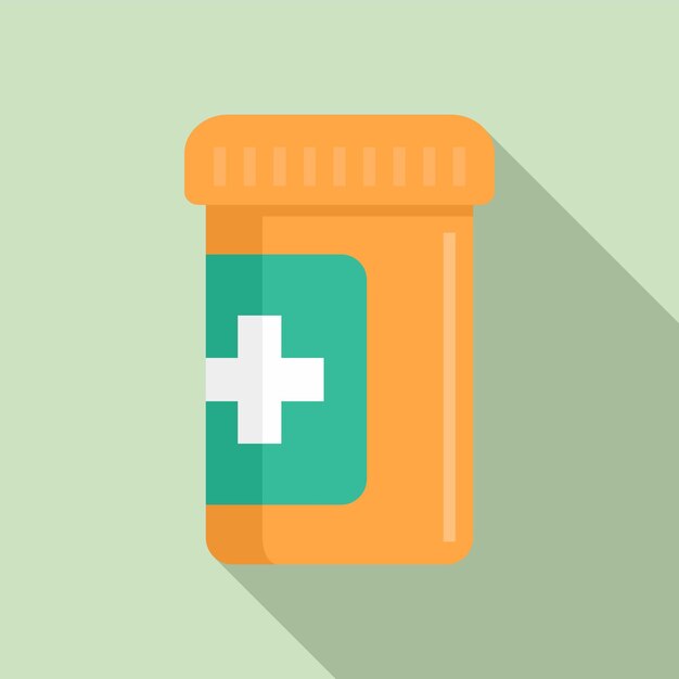 Icono de tarro de pastillas médicas Ilustración plana del icono de vector de tarro de pastillas médicas para diseño web