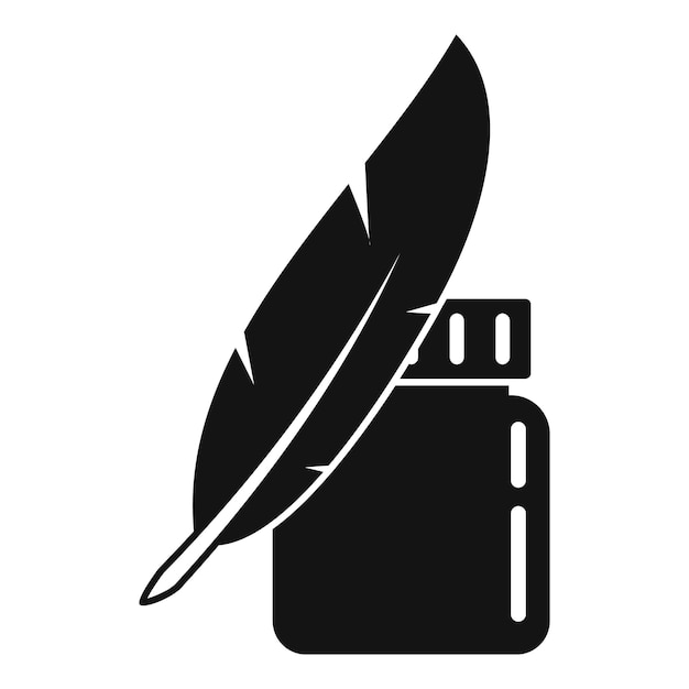 Vector icono de tarro de plumas de tinta ilustración simple del icono de vector de tarro de plumas de tinta para diseño web aislado sobre fondo blanco