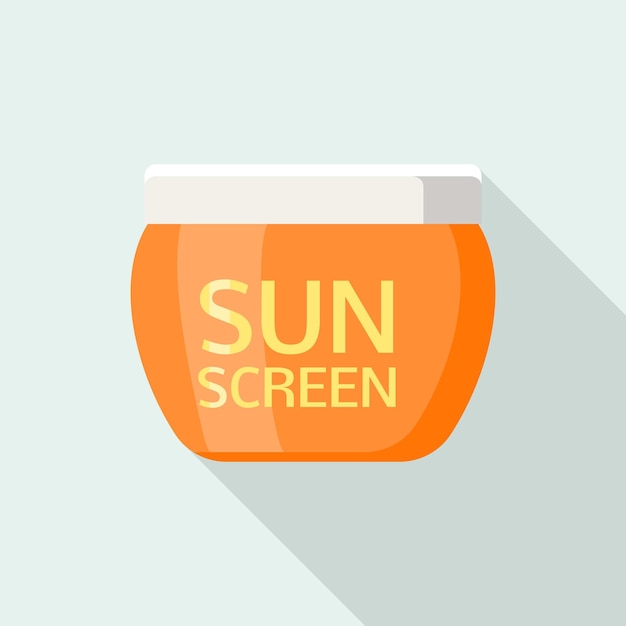 Icono de tarro de protección solar Ilustración plana del icono de vector de tarro de protección solar para diseño web