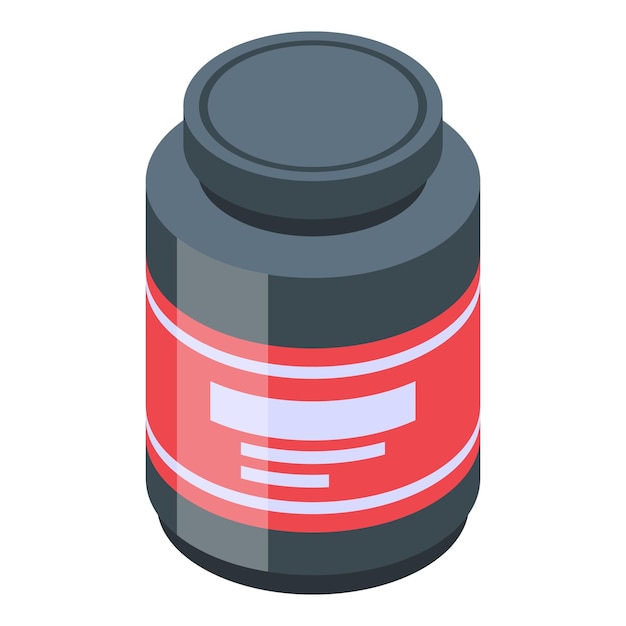 Icono de tarro de proteína de entrenamiento en casa Isométrico del icono de vector de tarro de proteína de entrenamiento en casa para diseño web aislado sobre fondo blanco