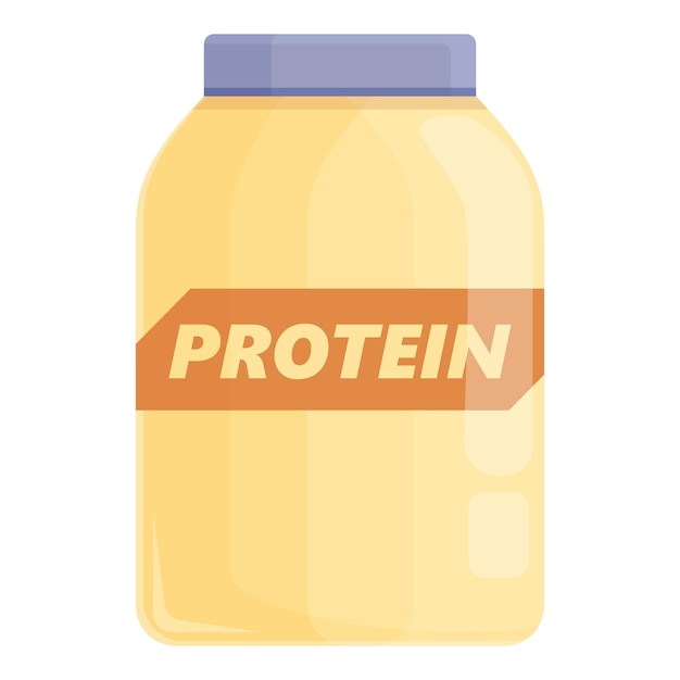 Icono de tarro de proteína vector de dibujos animados comida stevia carne leche