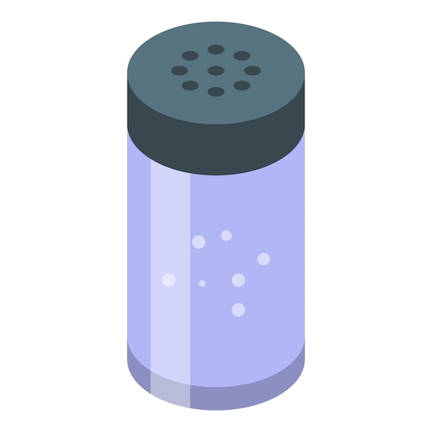 Icono de tarro de sal Isométrico del icono de vector de tarro de sal para diseño web aislado sobre fondo blanco