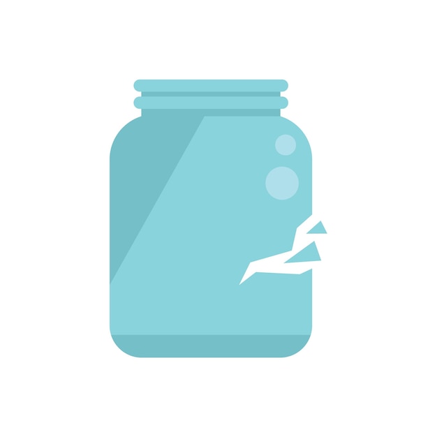 Icono de tarro de vidrio crack vector plano Residuos basura Ecología ambiente aislado