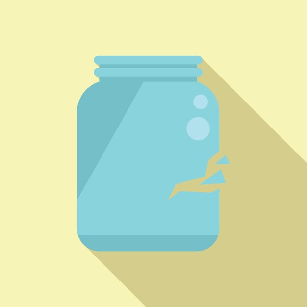 Icono de tarro de vidrio crack vector plano Residuos basura Ecología medio ambiente