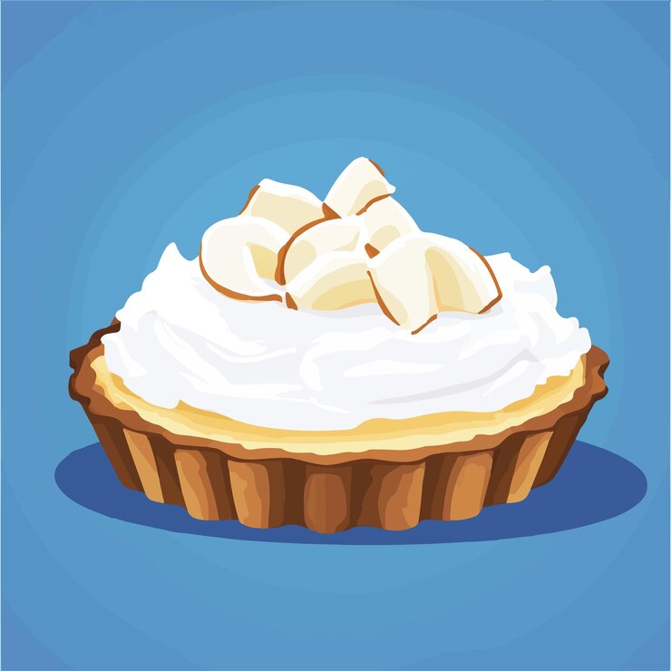 Vector el icono de la tarta de crema de coco caprichoso en la ilustración vectorial de colores planos