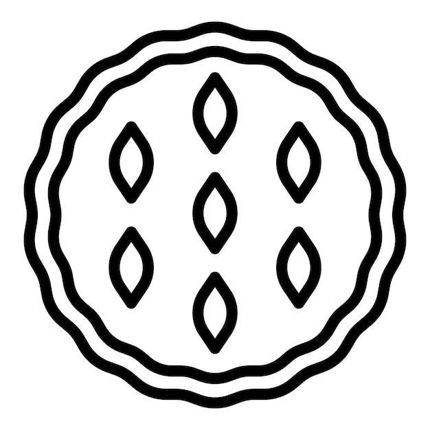 Vector icono de tarta de manzana casera esquema de icono de vector de tarta de manzana casera para diseño web aislado sobre fondo blanco