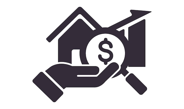 Vector Ícono de tasación de viviendas ilustración vectorial ilustración de stock ícono de tema precio de la casa bienes raíces