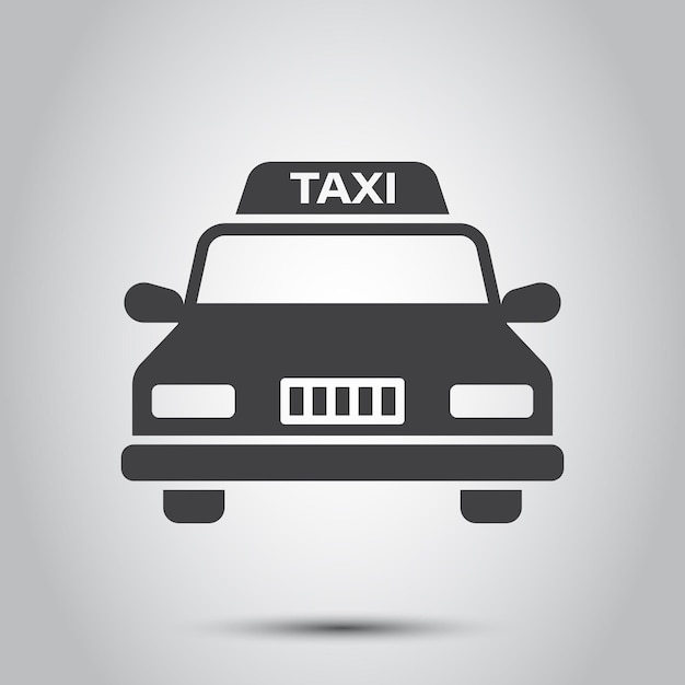Icono de taxi en estilo plano Ilustración vectorial de taxi en un fondo aislado Concepto de negocio de señales de transporte