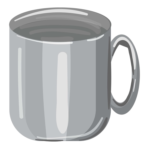 Icono de taza de acero de cazador vector de dibujos animados Equipo de caza Campamento de caso