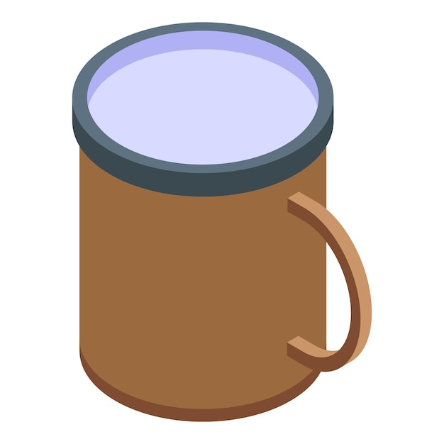 Icono de taza de acero Isométrico de icono de vector de taza de acero para diseño web aislado sobre fondo blanco
