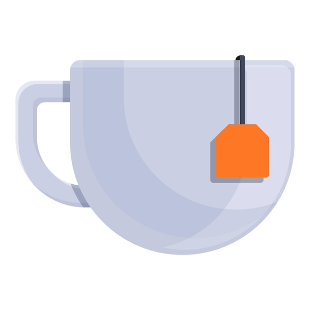Icono de taza de bolsa de té Caricatura de icono de vector de taza de bolsa de té para diseño web aislado sobre fondo blanco