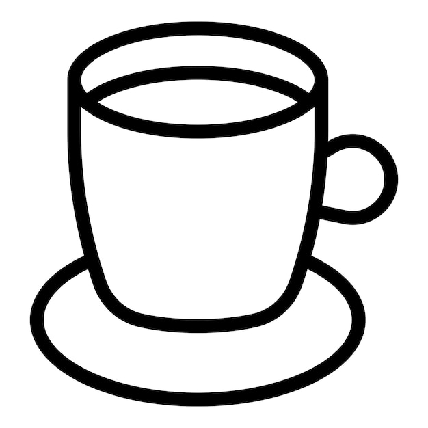 Icono de taza de café de agua Icono de vector de taza de café de agua de esquema para diseño web aislado sobre fondo blanco