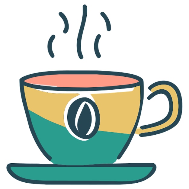 icono de taza de café caliente relleno de desplazamiento