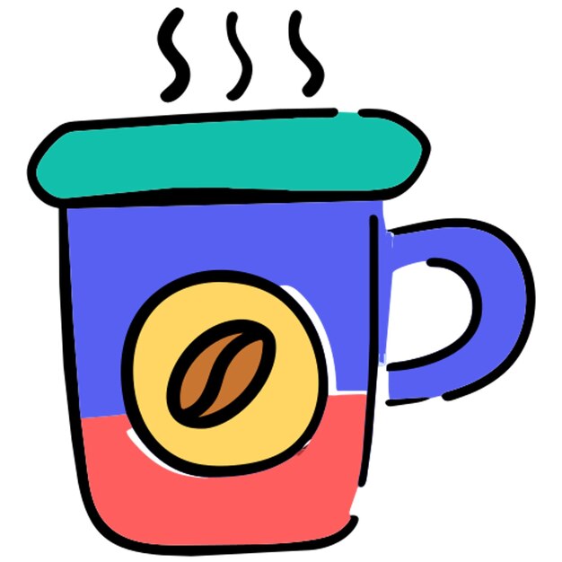 icono de taza de café caliente relleno de desplazamiento