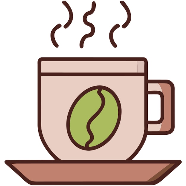 icono de taza de café con un contorno de color caliente