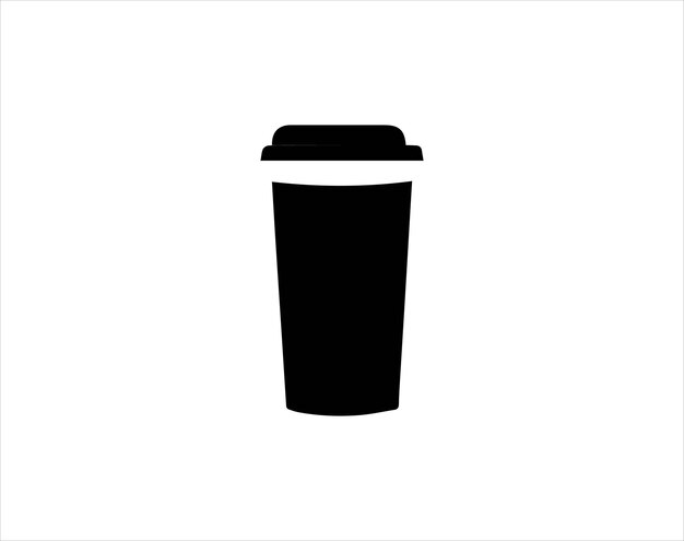 Icono de taza de café desechable aislado en fondo blanco Ilustración vectorial