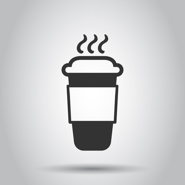 Icono de taza de café en estilo plano Ilustración vectorial de taza De café en fondo blanco Concepto de negocio de bebidas