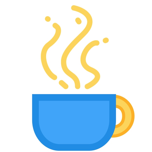 Icono de la taza de café de humo de la tazón de té de bebida