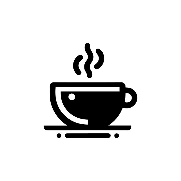 Icono de taza de café Icono plano de taza Ilustración vectorial de una taza de cafe con vapor