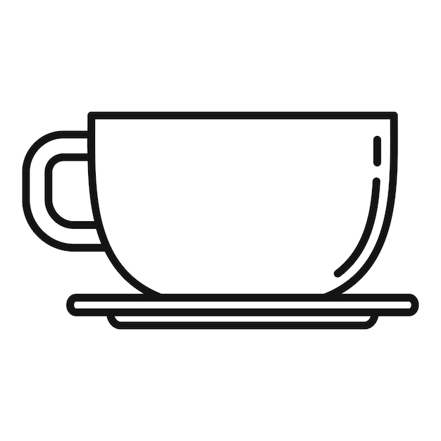 Icono de taza de café Icono de vector de taza de café de esquema para diseño web aislado sobre fondo blanco