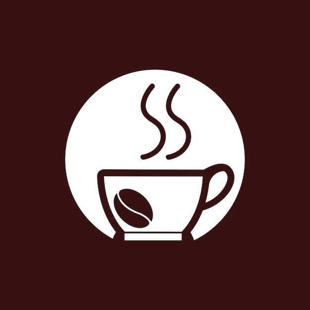 Icono de taza de café y ilustración de la plantilla del vector de símbolos