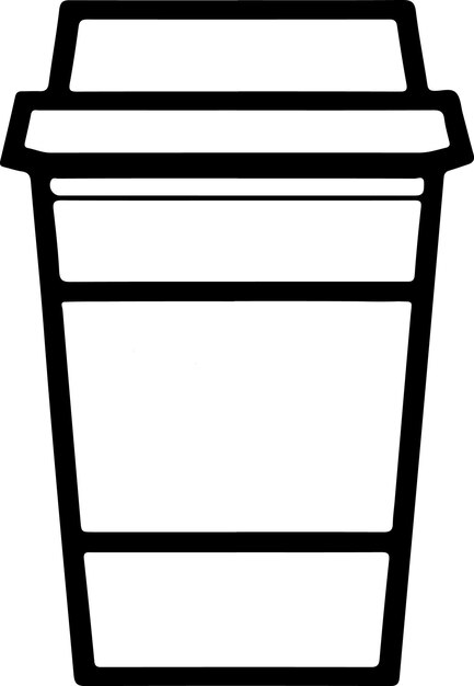 Icono de taza de café para llevar minimalista sobre fondo blanco