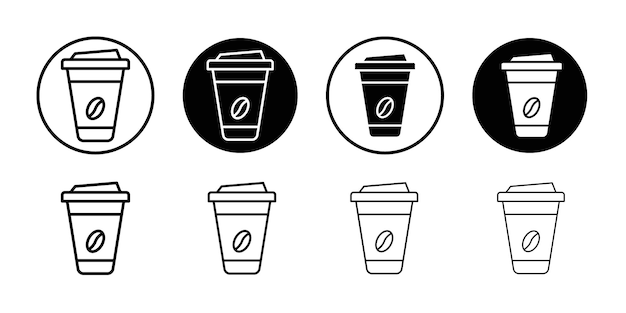 icono de taza de café logotipo vectorial de contorno sencillo