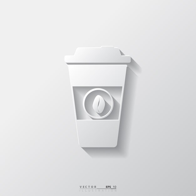 Icono de taza de café de papel para llevar
