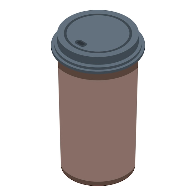 Icono de taza de café de plástico Isométrico de icono de vector de taza de café de plástico para diseño web aislado sobre fondo blanco