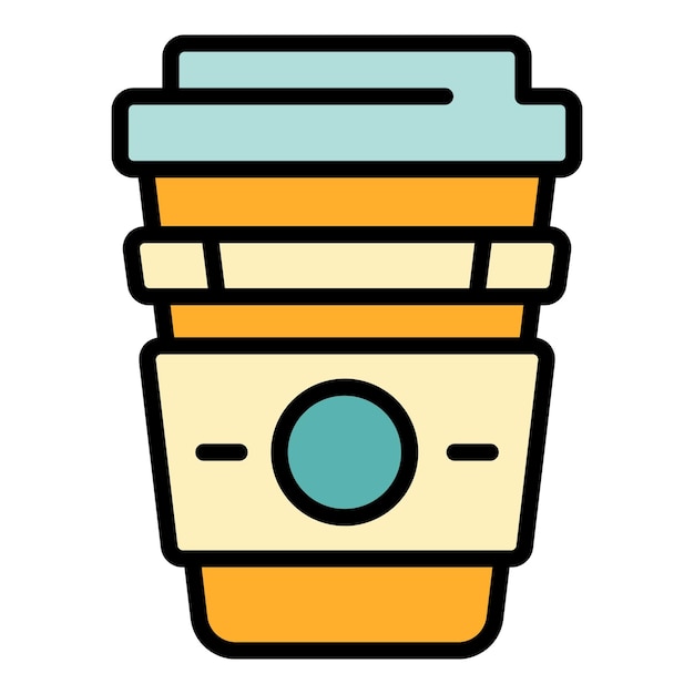 Icono de taza de café de trabajo tardío Contorno Icono de vector de taza de café de trabajo tardío para diseño web aislado en color de fondo blanco plano