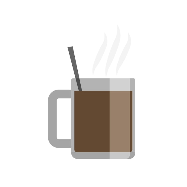 Icono de taza de café Vector plano simple Café de la mañana en vaso Comida rápida