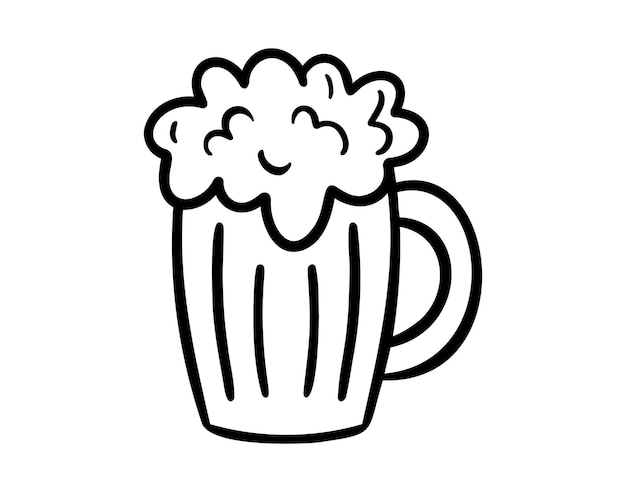 icono de taza de cerveza garabateo dibujado a mano contorno dibujo de línea símbolo de clip