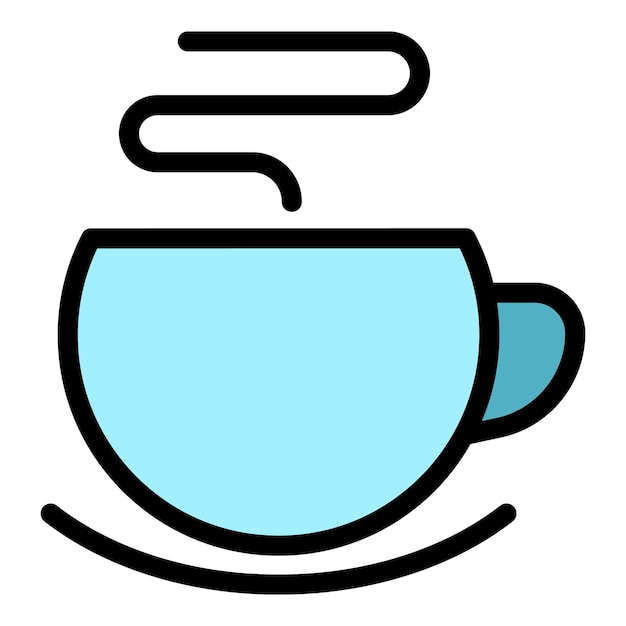 El icono de la taza de comida El contorno del icono vectorial de la tazón de comida El color es plano y aislado