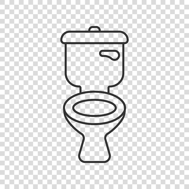 Icono de taza de inodoro en estilo plano Ilustración de vector de higiene en concepto de negocio de signo de baño de fondo aislado