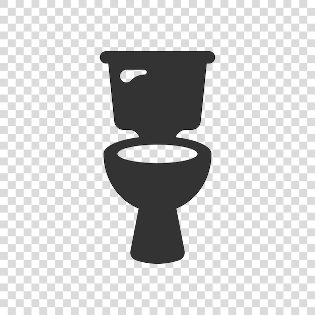Icono de taza de inodoro en estilo plano Ilustración de vector de higiene en concepto de negocio de signo de baño de fondo aislado